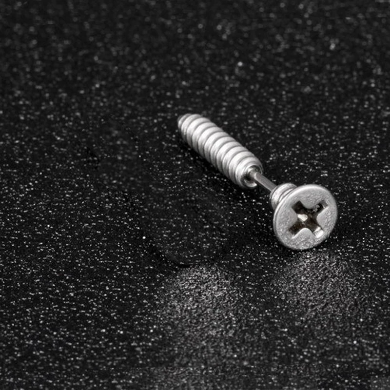 1 Piece Punk Stainless Steel Nail Screw Stud Earring Gold Black Color Helix Ear Piercing Fashion Jewelry|screw stud earrings|fashion earringsstud