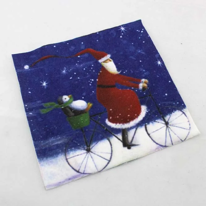 Акция! Хлопковая льняная ткань с принтом рождественского оленя и Санта Клауса