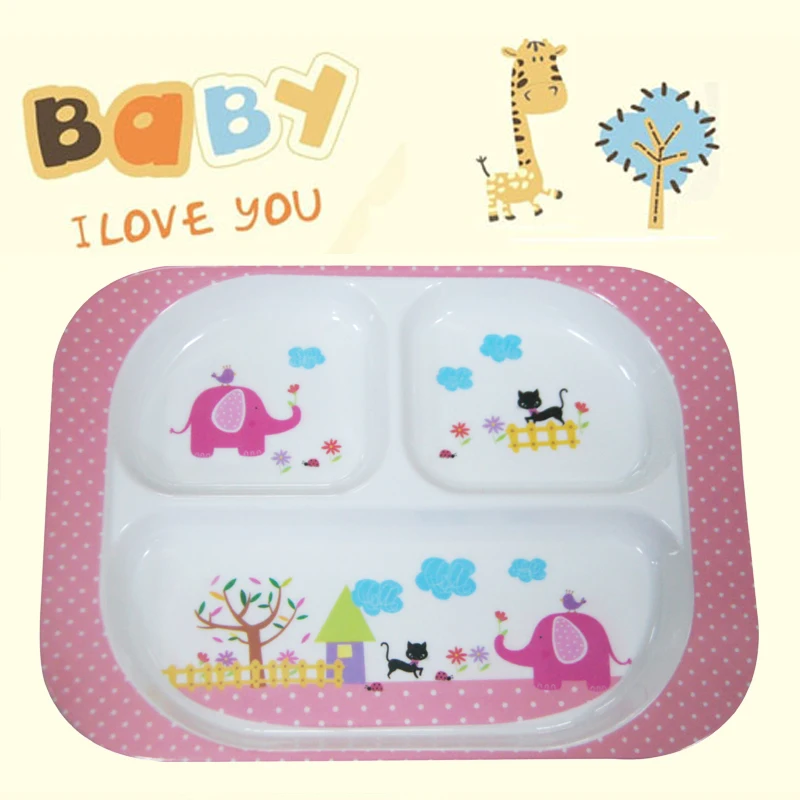 Высококачественная детская безопасная посуда для кормления меламиновая