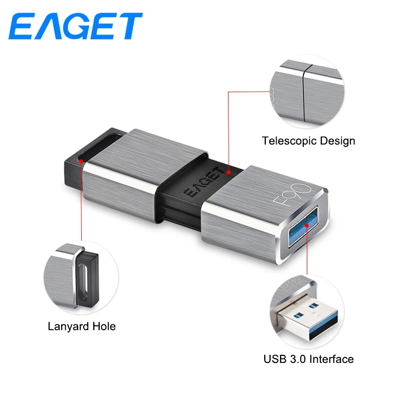 Eaget USB Flash Drive флешки 64 ГБ 128 256 памяти Cle 3 0 металлическая ручка привода Memoria флэш