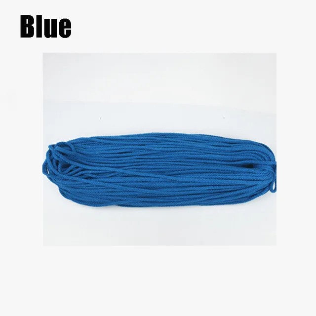 Blue 5 мм* 100 ярдов цветной белый хлопковый шнур натуральный бежевый витой шнур веревочка ремесло макраме струна сделай сам, домашний, декоративный - Цвет: Blue