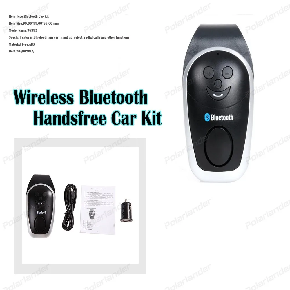 

ABS беспроводной Bluetooth hands-free автомобильный комплект солнцезащитный козырек с usb-кабелем для смартфона/телефона MP3 плеера Черный