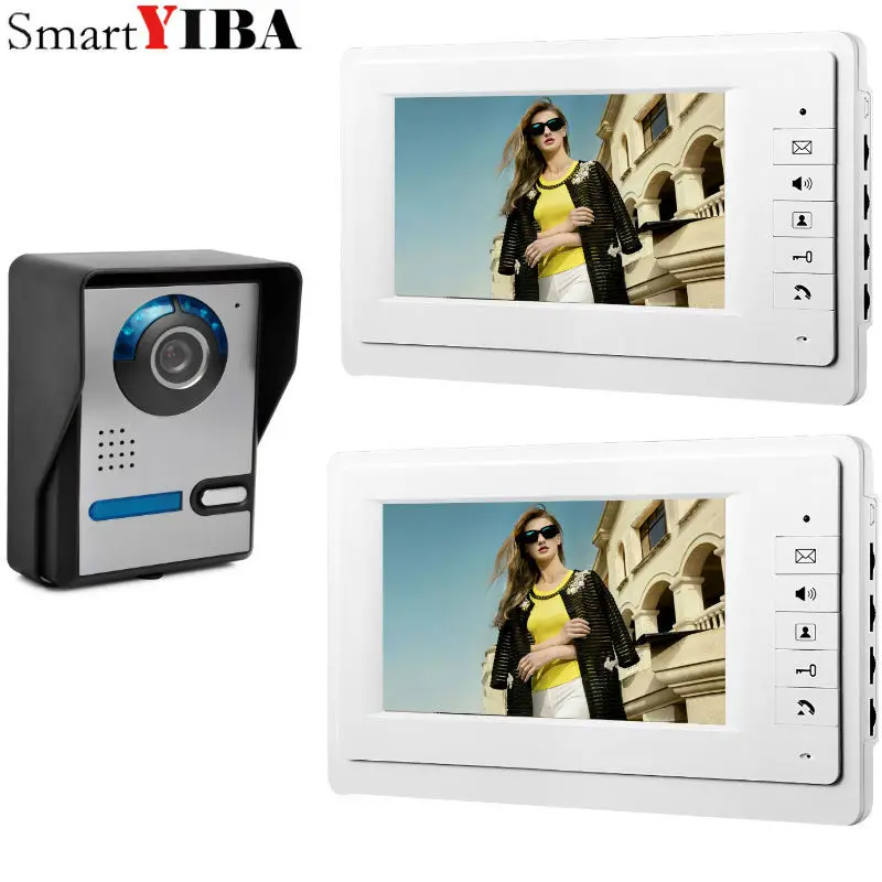 SmartYIBA Home Wired Cheap 7 inch LCD Color Video Door Phone DoorBell Intercom System IR Night vision Camera FREE SHIPPING