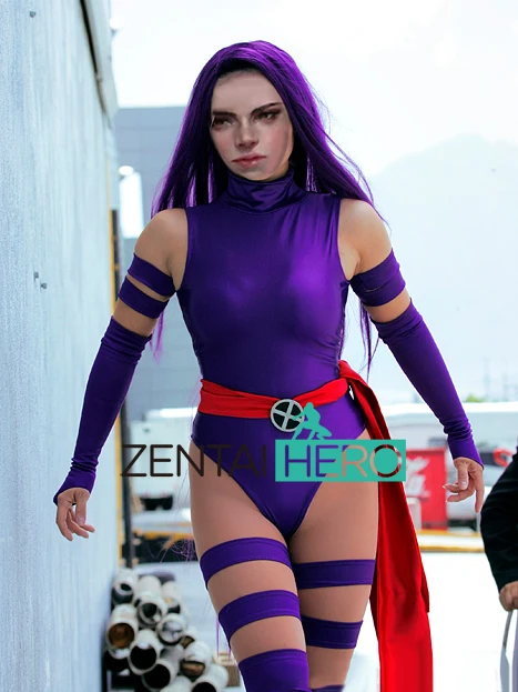 Бесплатная доставка DHL 2017 сексуальный X-Men Psylocke Elizabeth костюм braddock Фиолетовый