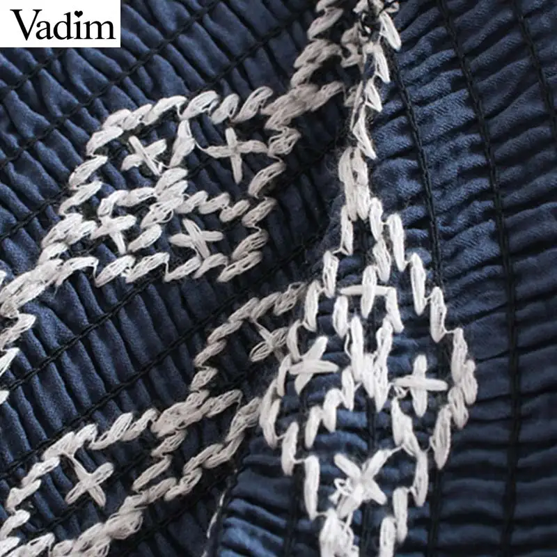 Vadim женские стильные шорты с вышивкой эластичная талия повседневные шикарные