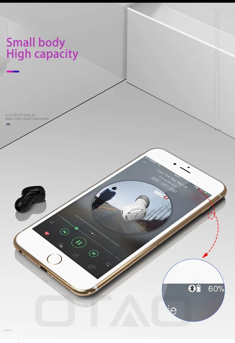 OTAO 5,0, Микро Мини Bluetooth гарнитура, спортивные одиночные беспроводные наушники, наушники-вкладыши, наушники-вкладыши, бизнес наушники для женщин, мужчин и детей
