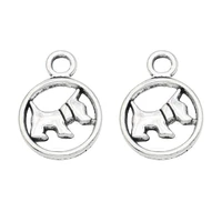 20pcs antique silver plated dog charms pendants for jewelry making diy handmade jewelry findings 19x14mm
