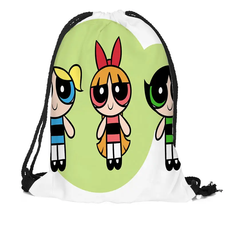 На заказ Powerpuff рюкзак с рисунком для девочек шелковая мягкая сумка большая Sapacity больше размеров на заказ - Цвет: 10
