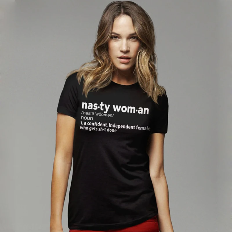 EnjoytheSpirit женская рубашка анти Трамп футболка с надписью Nasty Woman феминистская