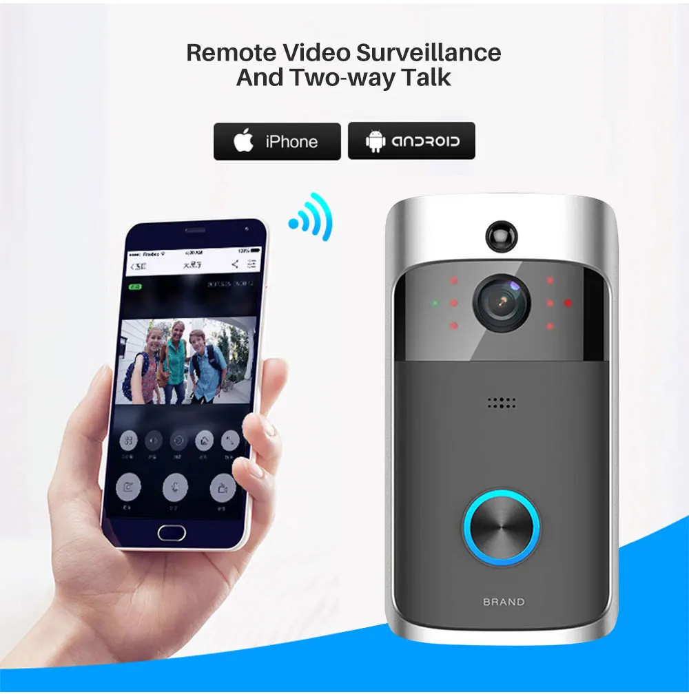 Дверной Звонок камера 1080P видео домофон wifi телефон дверной звонок wifi дверной звонок для квартиры ИК сигнализация беспроводная домашняя безопасность ip-камера