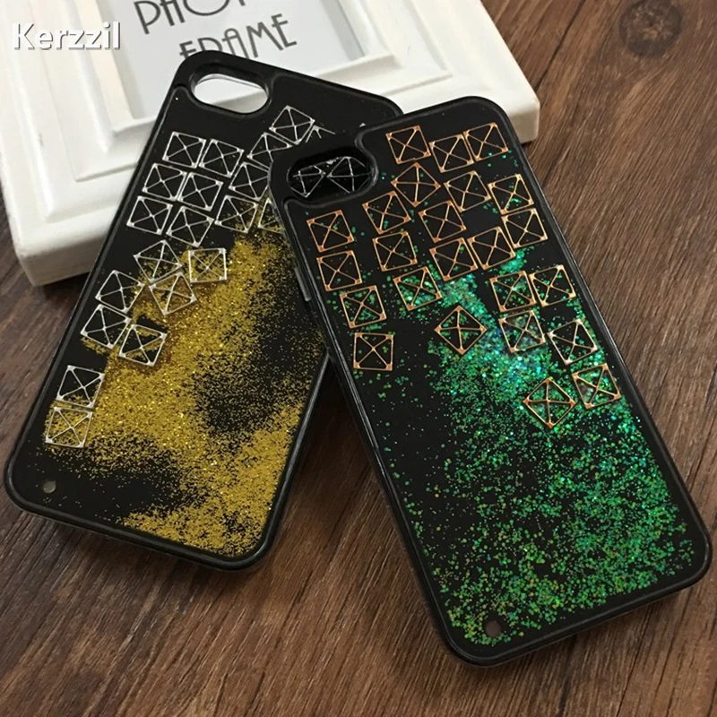 Kerzzil Glitter Flowing Liquid Tetris Hard Case For iPhone7 Phone Cover iPhone 6 6S Plus 7plus Stars Shining Back Capa |