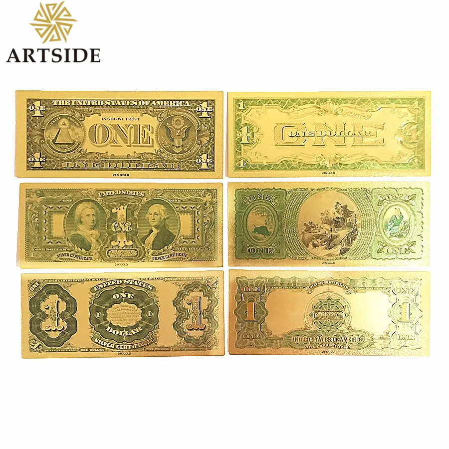 Различные типы США $1 $10 $100 долларовая Золотая банкнота монета 24k ПРИМЕЧАНИЕ