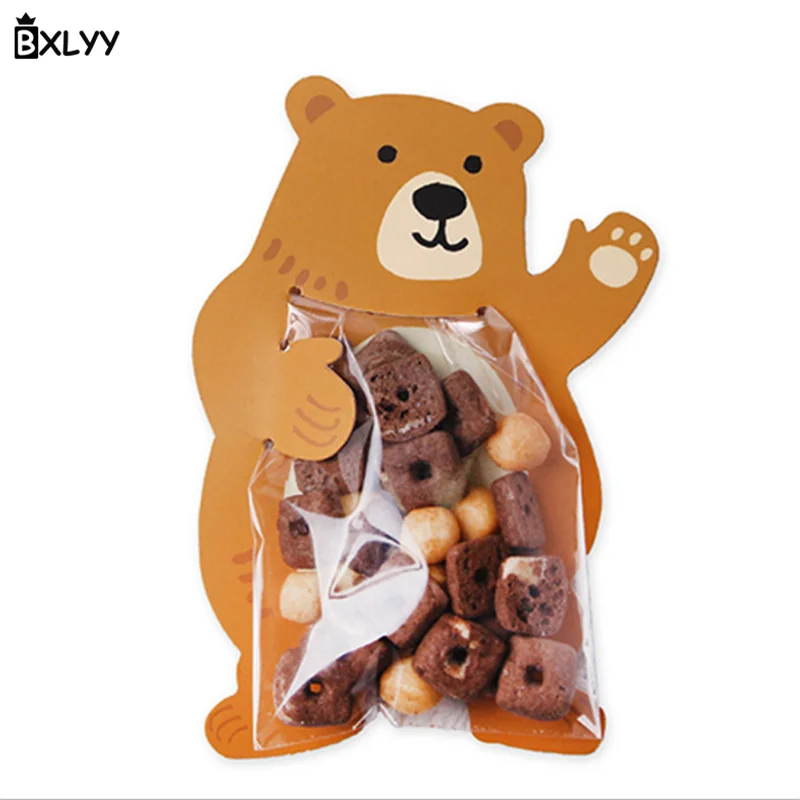 Bear BXLYY 10 шт. каваи мультфильм карты конфеты мешок еда мешок выпечки украшения Подарочная коробка подарки на год оберточная бумага Baby Shower. 7 - Цвет: Bear