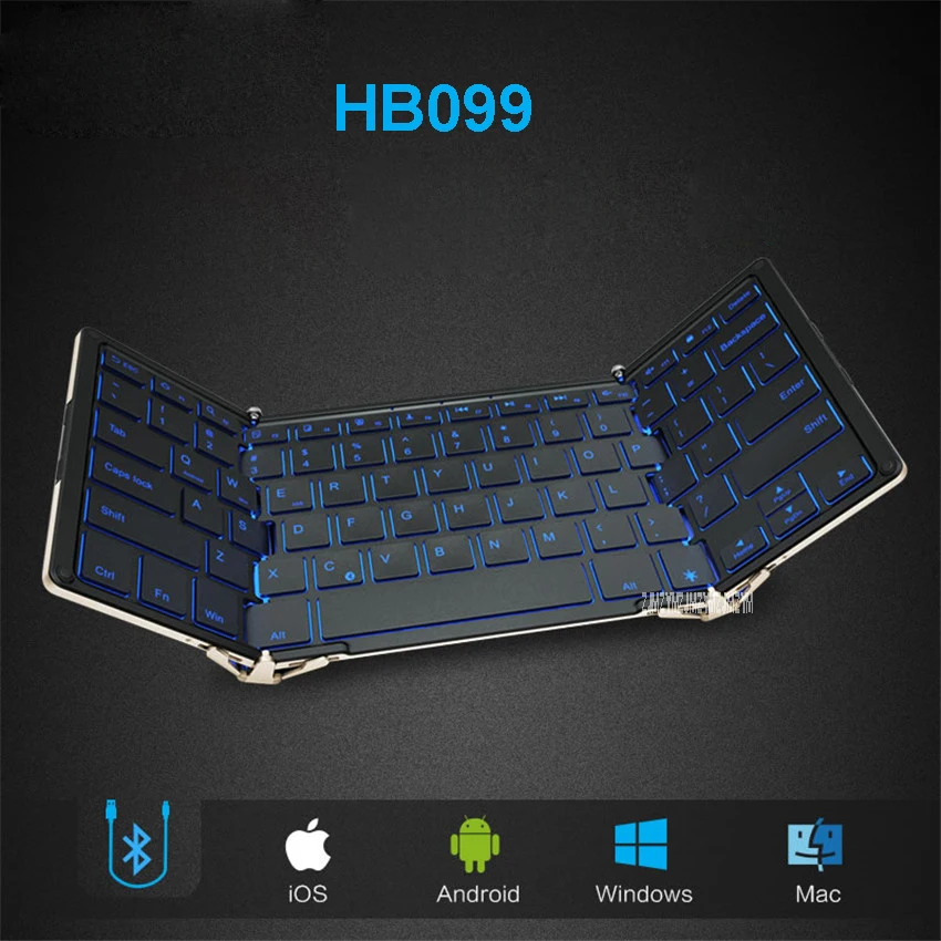 Folding wired keyboard HB099  Andrews flat-panel mobile phone notebook general small portable backlight Keyboards