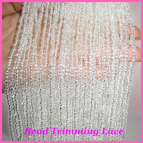 Бисер с бахромой кисточками из шнурочков латинский отделка кружевом серебро 15 см