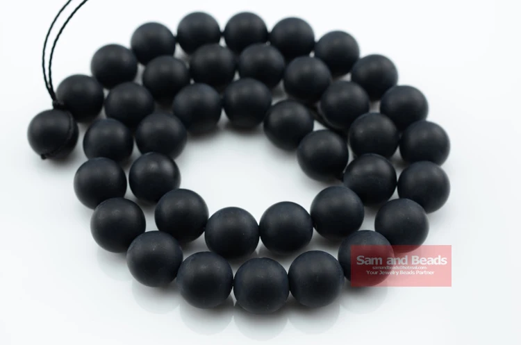 Бусины Из Натурального драгоценного камня матовый черный оникс агат