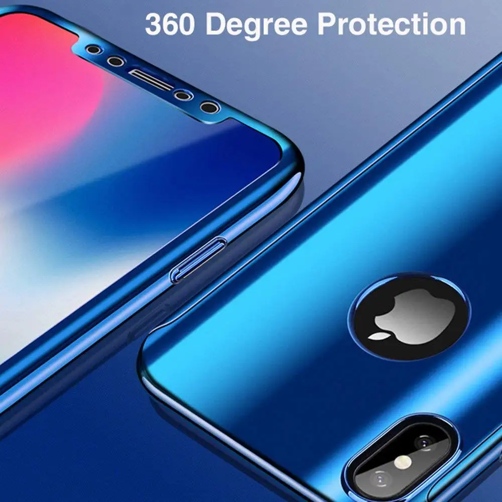 Двухслойный 2в1 чехол для Apple iPhone X 8 7 6S 6 Plus Роскошный 360 полный корпус покрытие