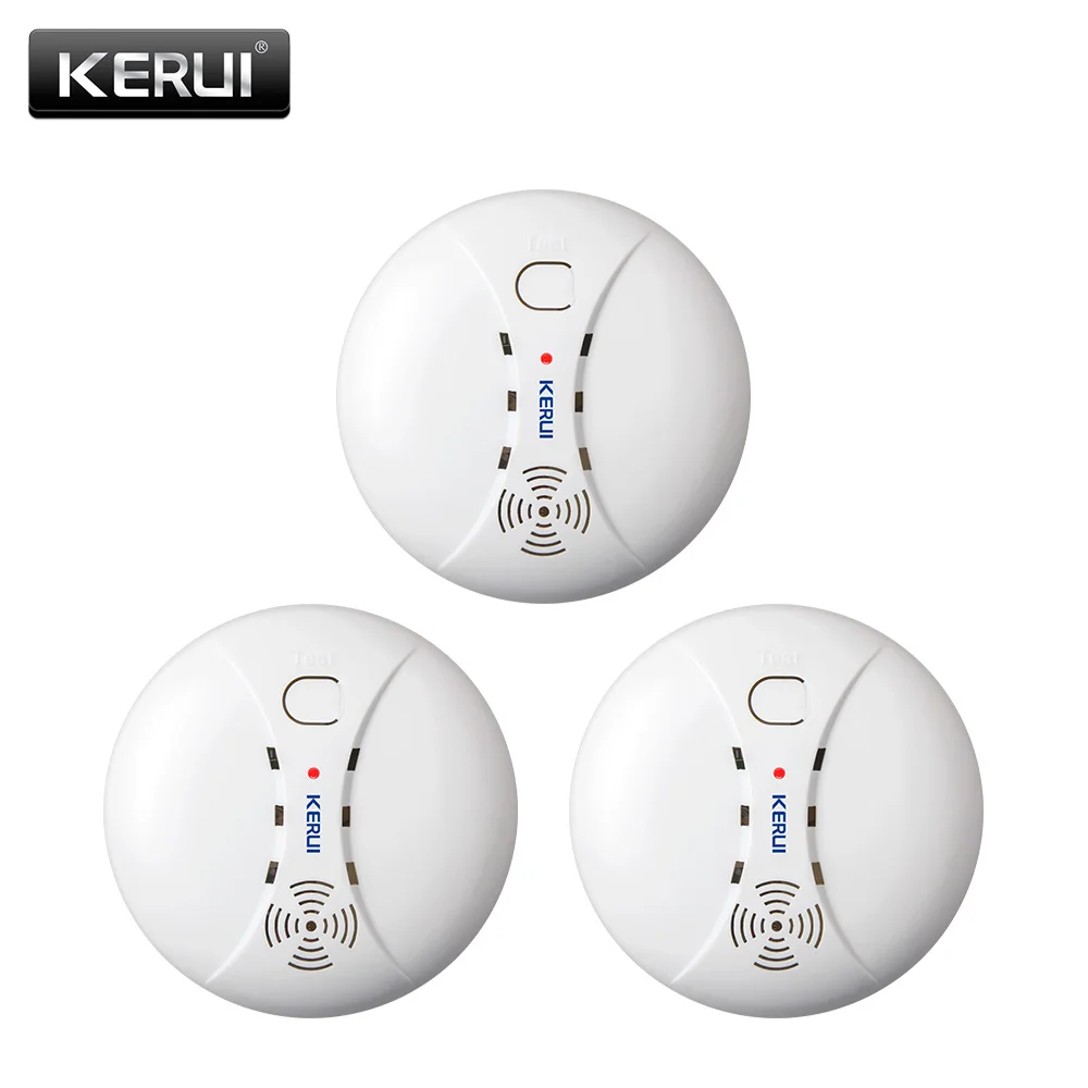 KERUI 3pcs 433MHZ Home Kitchen Security Wireless Fire Smoke Detector Smoke Sensor Alarm For GSM Wifi Alarm System