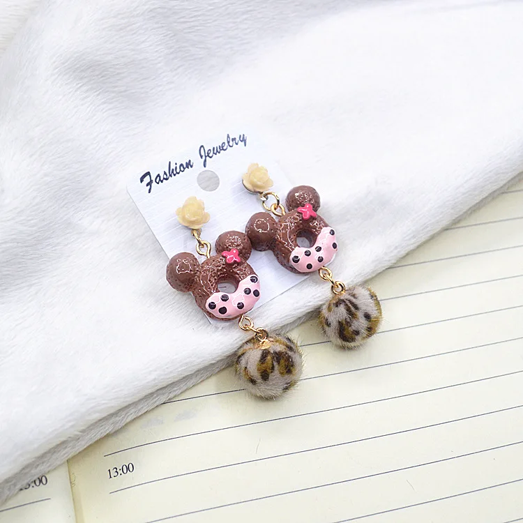 2018 новый дизайн модные серьги женские милые с маленькими мышками в мультяшном