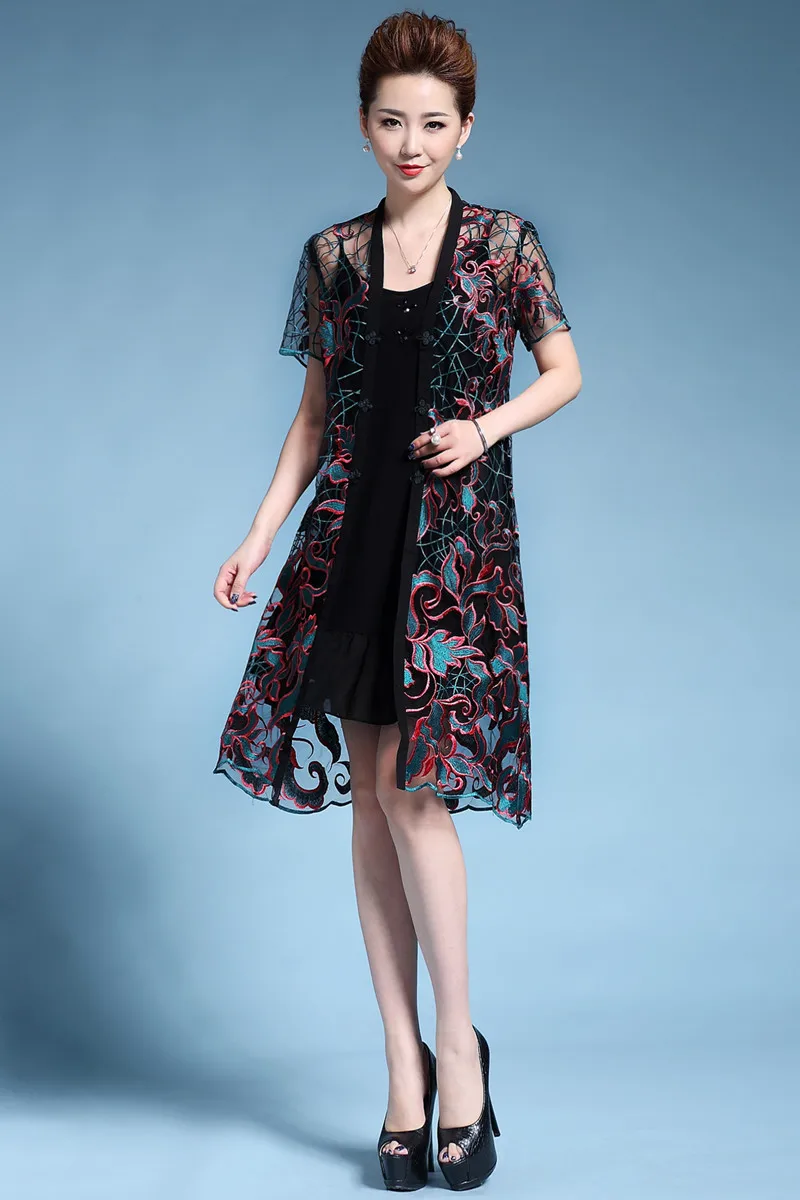 Новинка 2017 женское летнее платье в китайском стиле с цветочной вышивкой