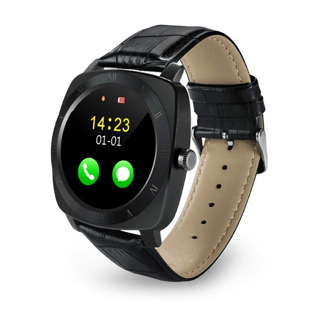 2016 high quality X3 Bluetooth Pedometer Sleep Smart Watch Leather Android Smartwatch Monitor Remote Camera Music SIM TF Card |