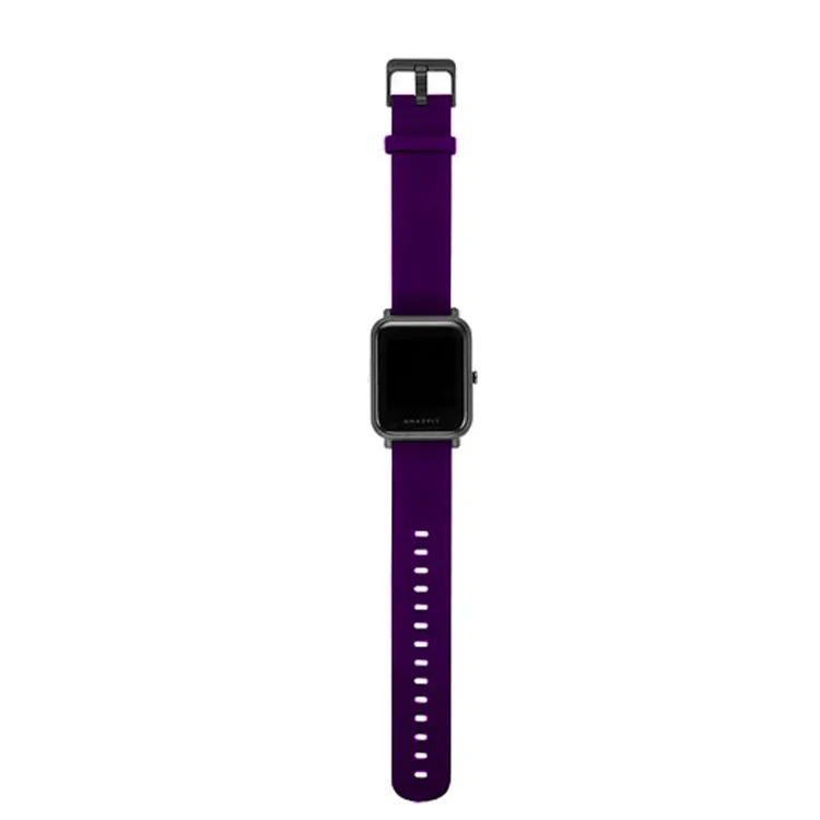 Силиконовый спортивный ремешок для Xiao mi Hua mi Amazfit Bip mi Pace Lite Смарт-часы 20 мм сменный Браслет умный аксессуар черный