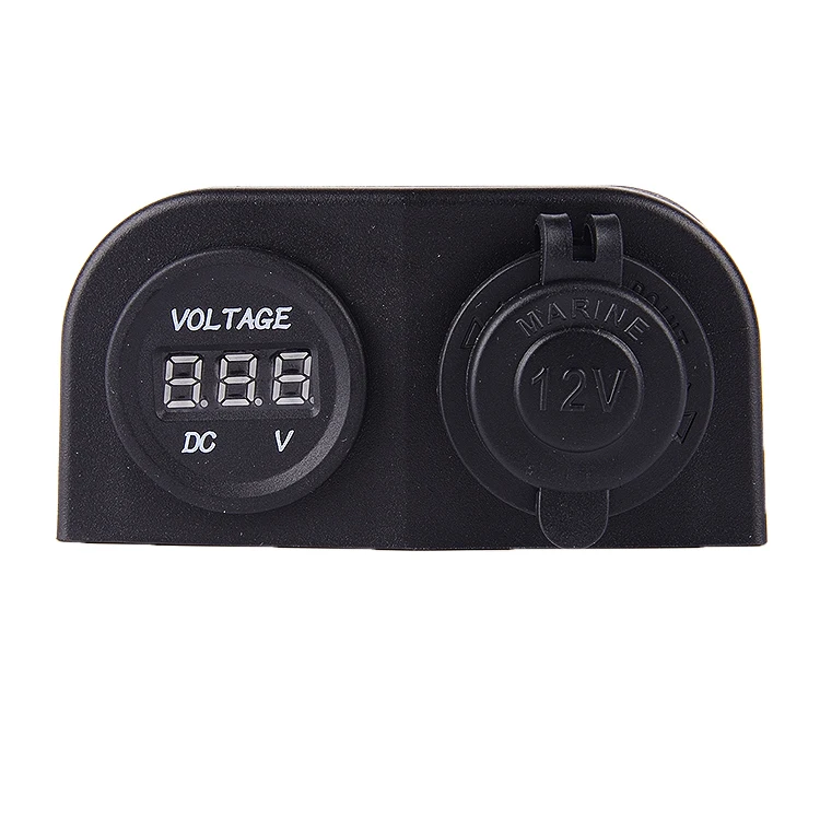Waterproof 12V/24V Car Boat Cigarette Lighter Socket Plug+LED Digital Voltmeter Power Adapter Charger Outlet For Phone IPod | Автомобили и