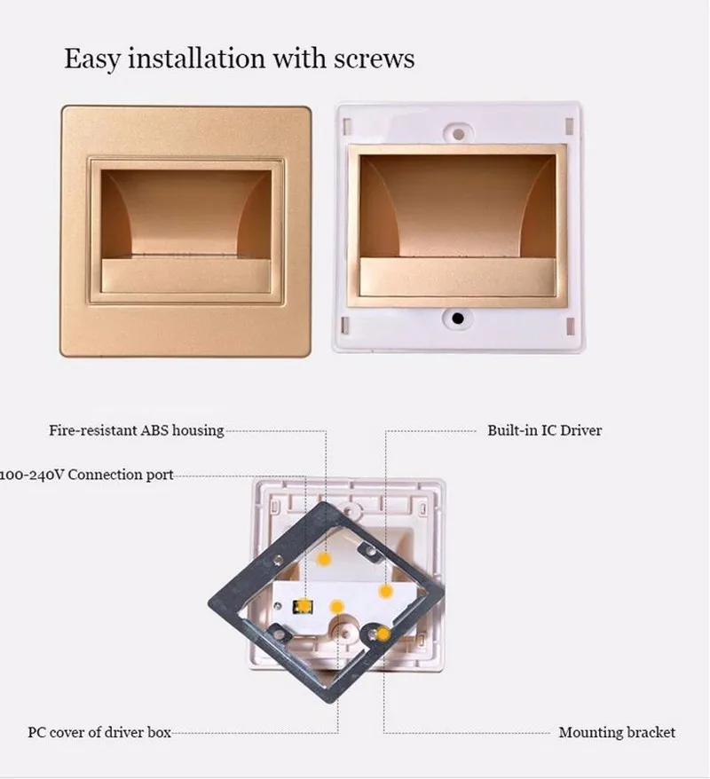 Квадратный светодиодный встраиваемый светильник настенный декоративный COB