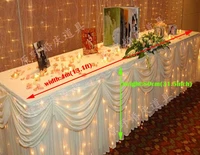 top rated 13 1ftw31 5h white ice silk tablecloth wedding table skirt banquet party table skirt with swag table cover