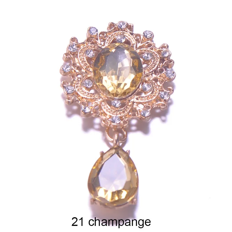 21 champagne J0667) 29 мм x 57 мм металлические стразы на пуговицах, светильник с золотым покрытием, с плоской задней частью, 16 цветов на выбор, 100 шт./лот - Цвет: 21 champagne