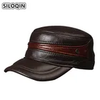 Бейсболка Мужская SILOQIN, из натуральной кожи, с ушками, зимняя, теплая, с регулируемым размером