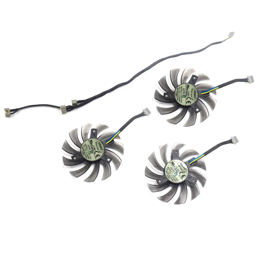 75 мм T128010SU 4Pin 0.35A кулер вентилятор Замена для Gigabyte GeForce GTX 670 680 980 1080 Ti 1060 1070 Графика