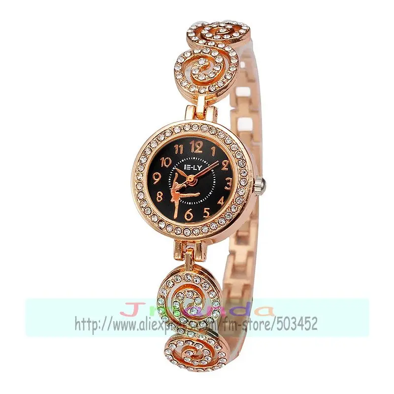 100 шт./лот E-LY-004 Эксклюзивные часы-браслет с циферблатом для танцующей девушки