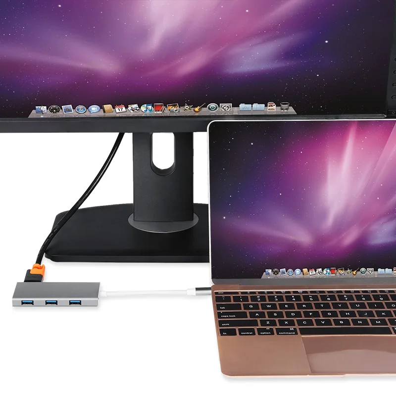 Новинка хит продаж 7-в-1 адаптер-концентратор Type-C 3 usb-порта HDMI выход зарядный порт