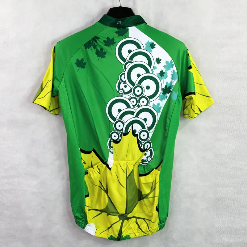 

Alien SportsWear Maple Leaf Pattern Men Short Sleeve Bike Clothing Spring Green Riding Apparel Size XS-5XL