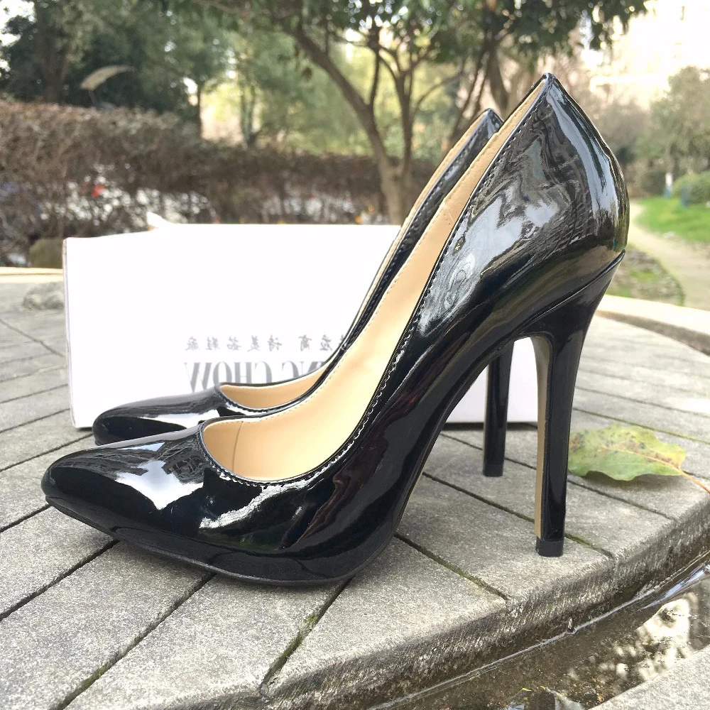 Wholesale Women'S Pointed Patent Leather Office Lady Ladies Big Size Pumps Casul Dress Wedding High Heels Women Work Shoes | Обувь