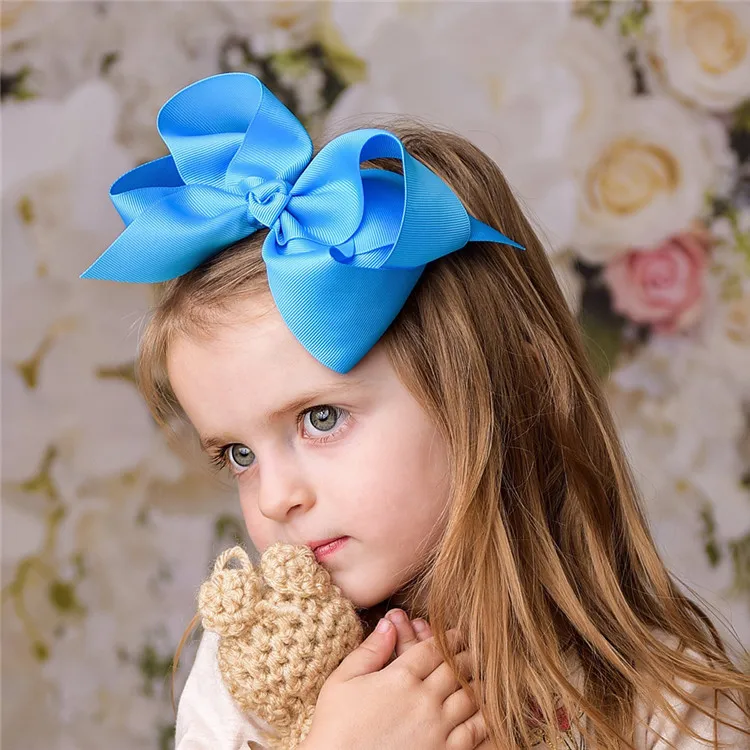 340 turquoise 1 шт. 6 дюймов Большие банты для волос детские для девочек шпильки Бутик ленты заколки-бантики для волос Головные уборы дети ручной работы аксессуары для волос - Цвет: 340 turquoise