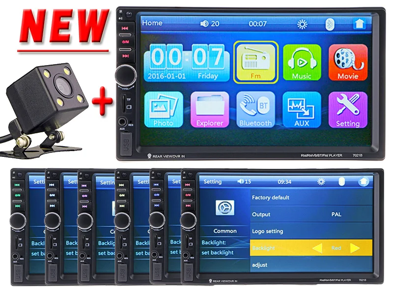 2 дин видео плеер 7 ''HD Bluetooth стерео радио FM MP3 4 MP5 аудио USB Авто Электроника