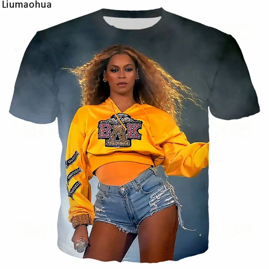 Liumaohua/2019 летняя новая модная футболка с 3D принтом певица Beyonce/Толстовка/толстовка