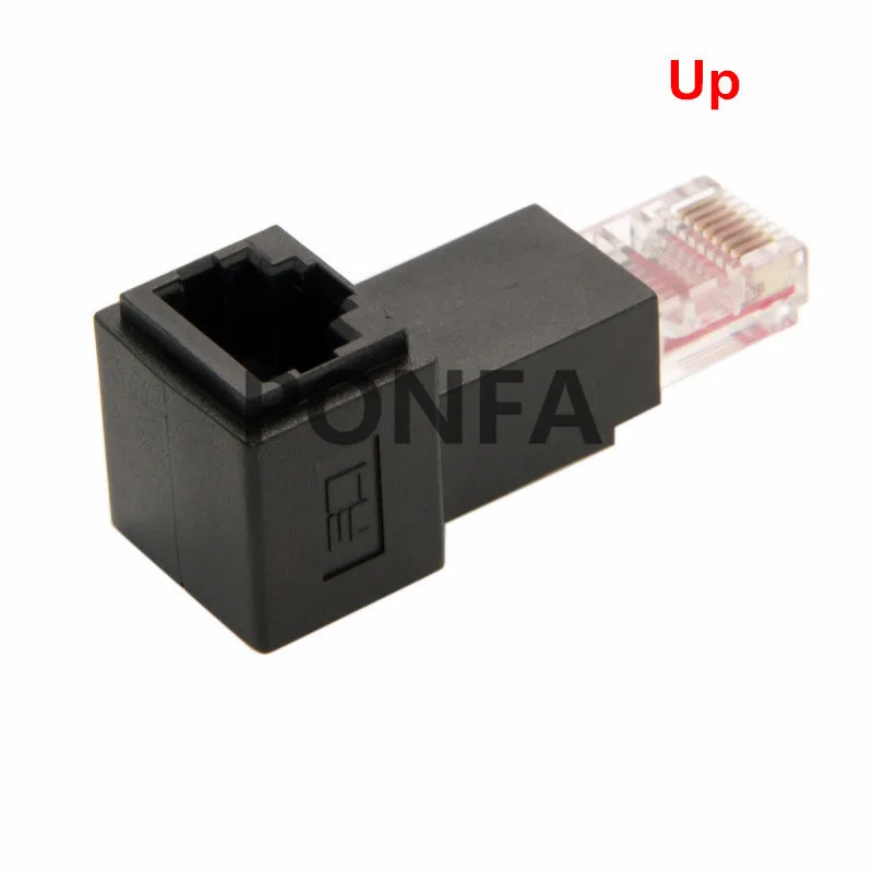 Multi-angle RJ45 Up Down Right Left Angled 8P8C FTP STP UTP Cat 5e Male to Female Lan Ethernet Network Extension Adapter Angle |