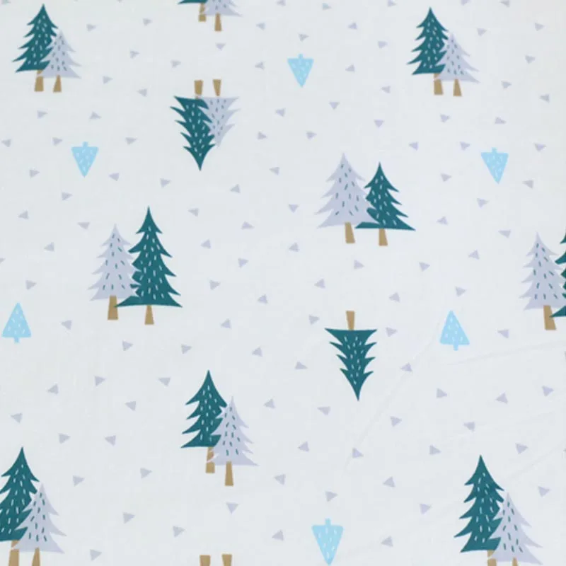 

100% Cotton Twill Cartoon Green Pine Tri-angle Fabrics For DIY Crib Bedding Apparel Quilting Handwork Decor Tela Tissue