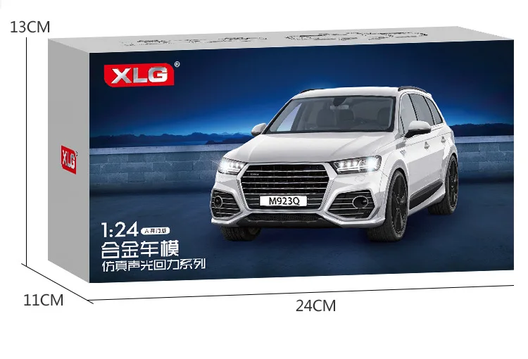 1/24 AUDI Q7 литая металлическая модель автомобиля литая под давлением игрушки для детей Коллекция с 6 открытыми литыми автомобилями оттягивающийся автомобиль Детский подарок