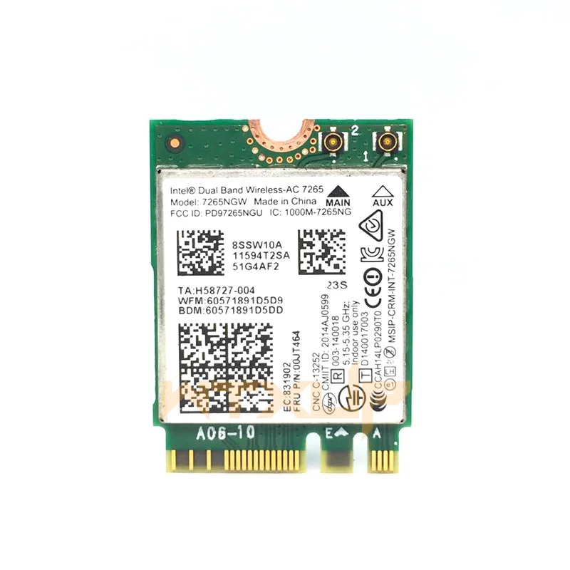 802.11ac для Intel 8265NGW 8265AC 7265NGW 867 Мбит/с M2 NGFF беспроводной адаптер wifi+ Bluetooth 4,2 сетевая карта MU-MIMO/Intel vPro - Цвет: Only 7265NGW