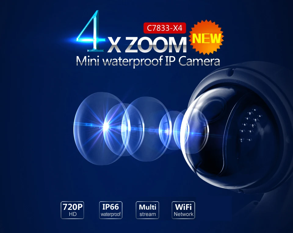 VStarcam, Беспроводная купольная ip-камера, уличная, 720 P, HD, 4X зум, CCTV, безопасность, видео сеть, наблюдение, IP камера, Wifi
