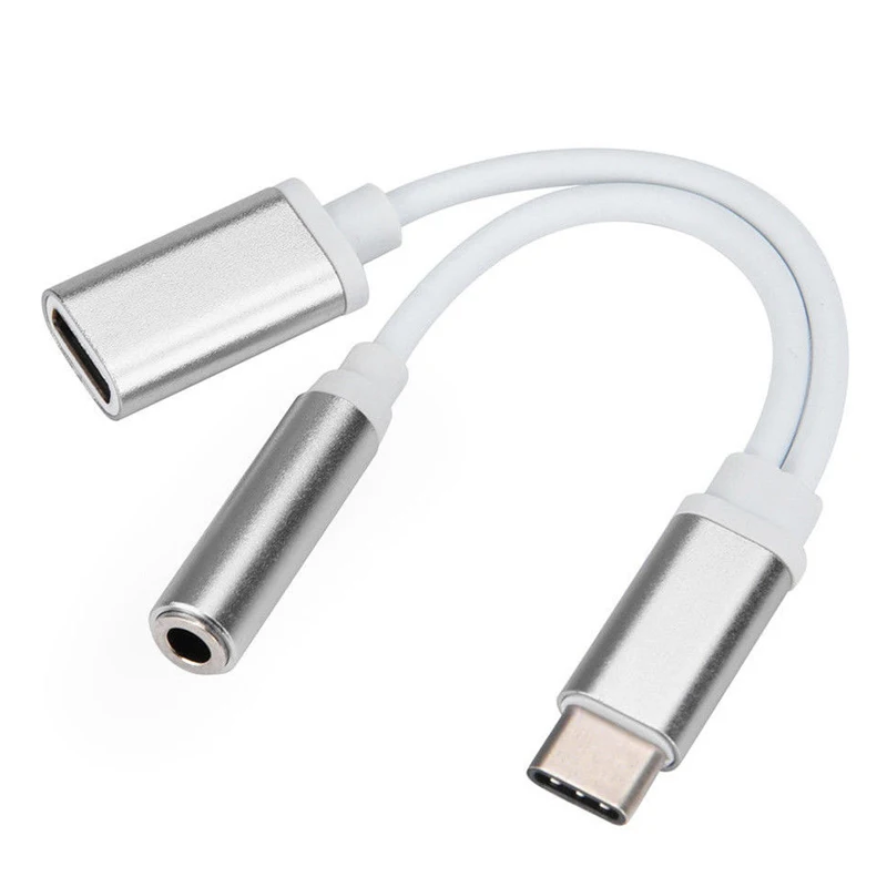 2в1 USB C type-C до 3,5 мм разъем для наушников адаптер AUX/сбор данных синхронизации кабель
