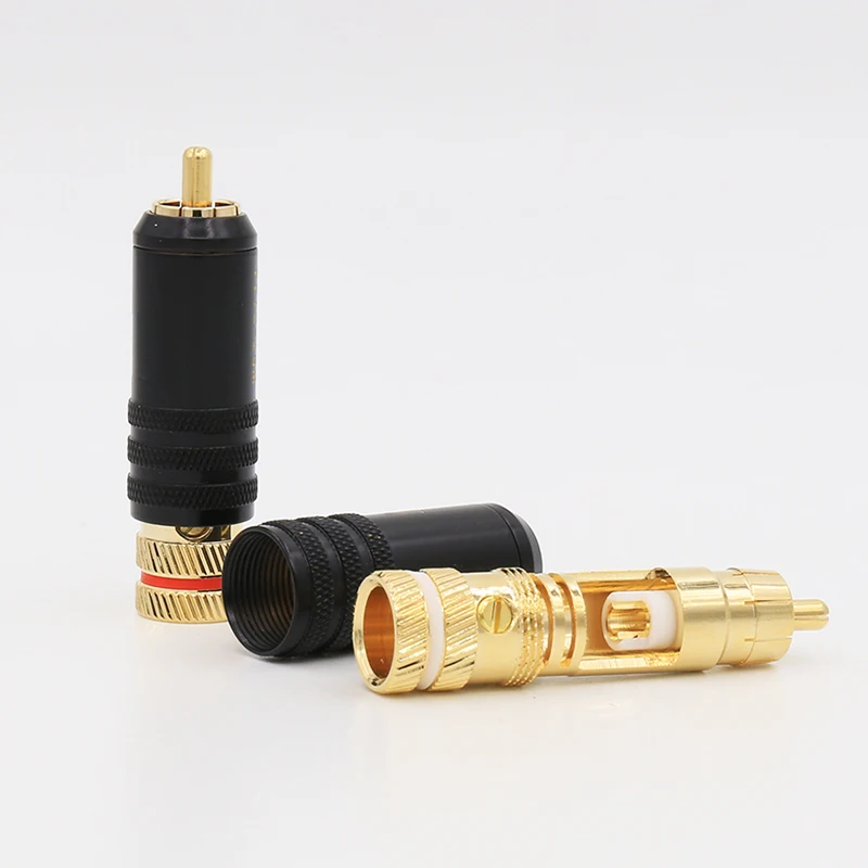 8 шт. Hi Fi 0144 позолоченный RCA штекер аудио разъем|hifi plug|connector plugconnectors gold |