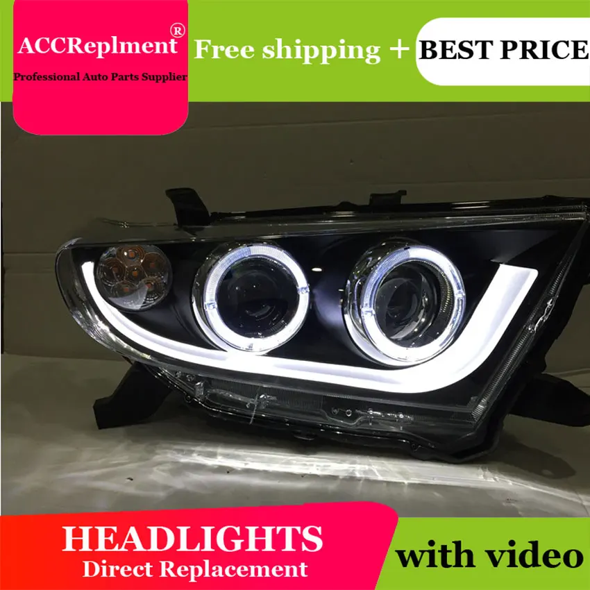 Автомобильный Стайлинг для Highlander головной светильник s U angel eyes 2012 2013 светодиодный