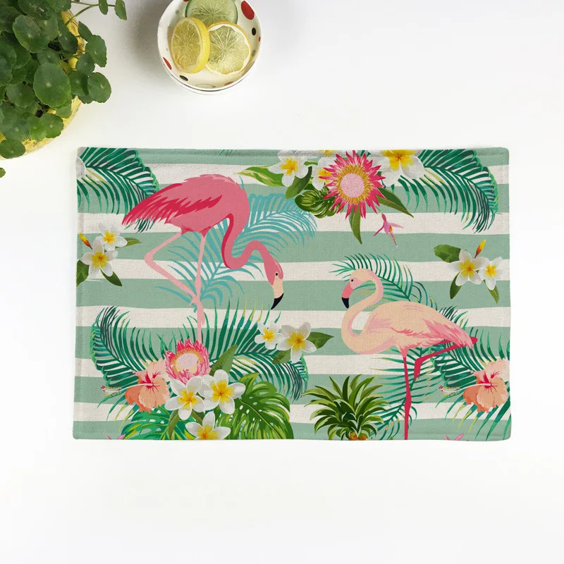 2/4/6 штук комплект белья тропических животных узор placemat Главная декоративный