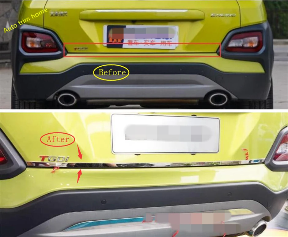 Lapetus Rear Trunk Lid Cover Tailgate Trim Door Handle Molding Boot Garnish Bezel Kit 1 Pcs For Hyundai Kona 2018 - 2021 | Автомобили и