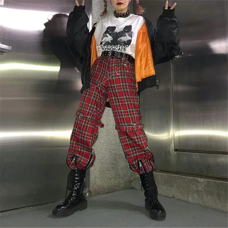 2019 новые осенние зимние женские уличные Ретро красные клетчатые Харадзюку